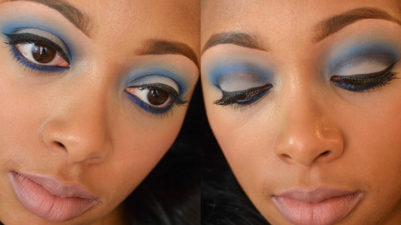 blue and grey eye shadow tutorial