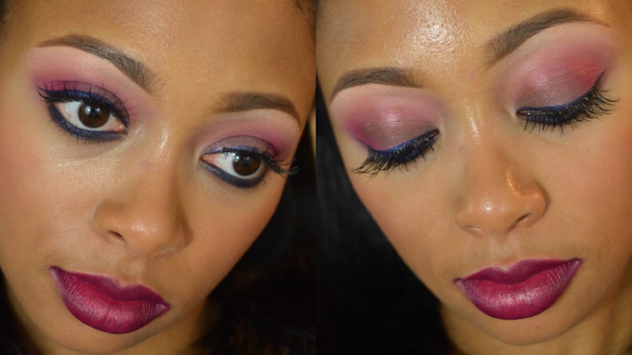 pink and purple smokey eye