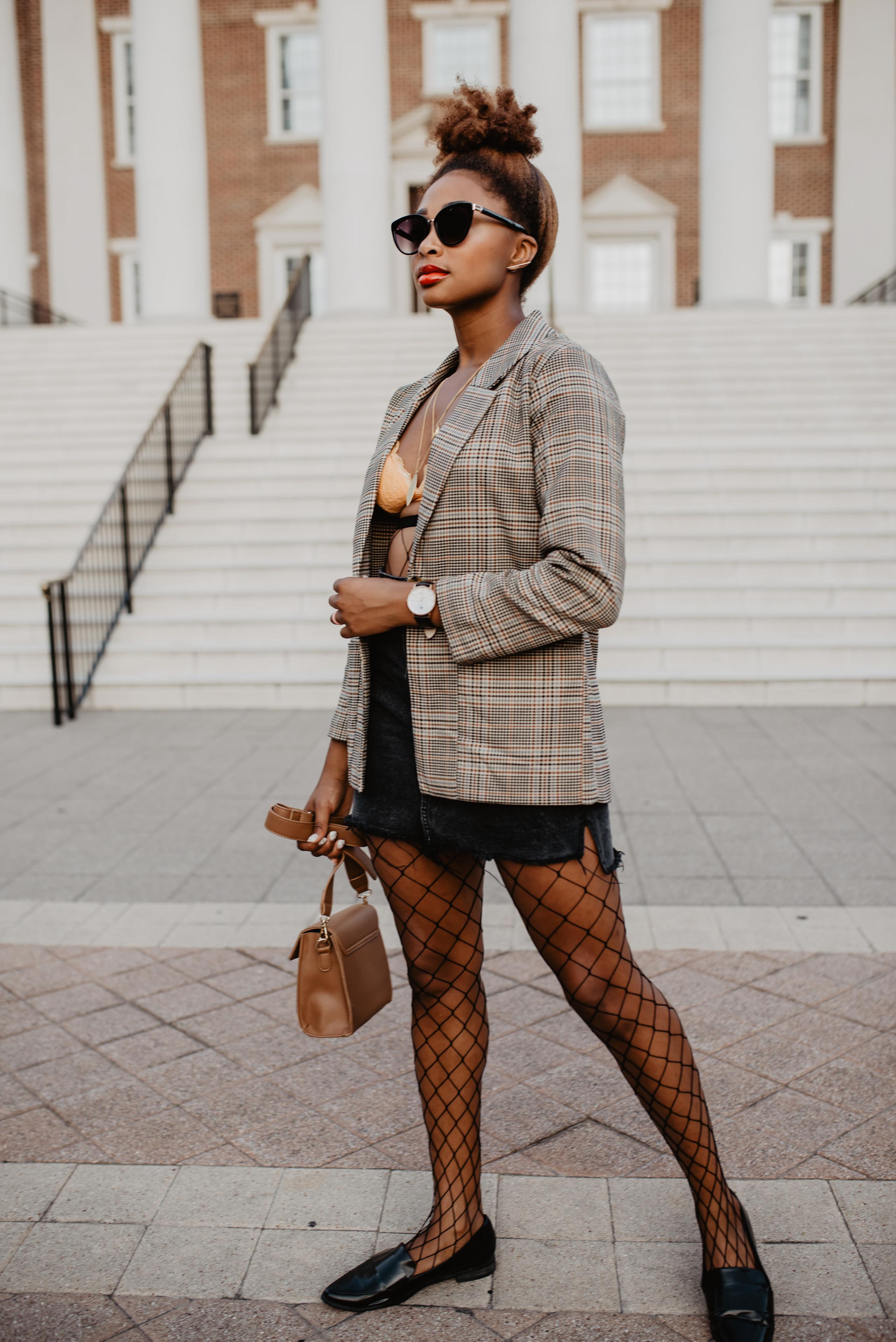 fishnet tights festival outfit